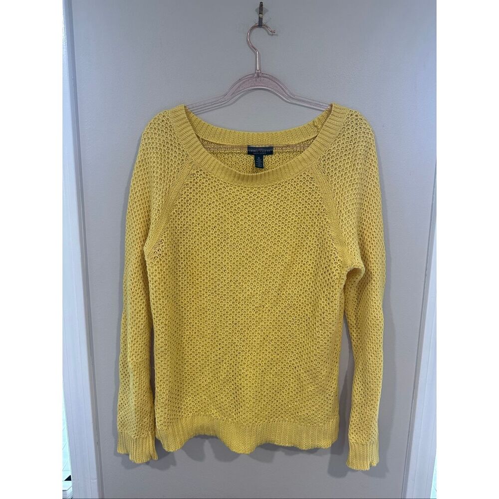LRL Lauren Jeans Co Ralph Lauren Yellow Knit Sweater XL